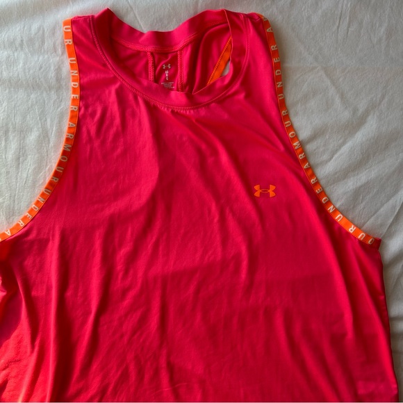 Under Armour Women’s Racerback Athletic Tank Top Pink Orange Size L - Picture 5 of 9